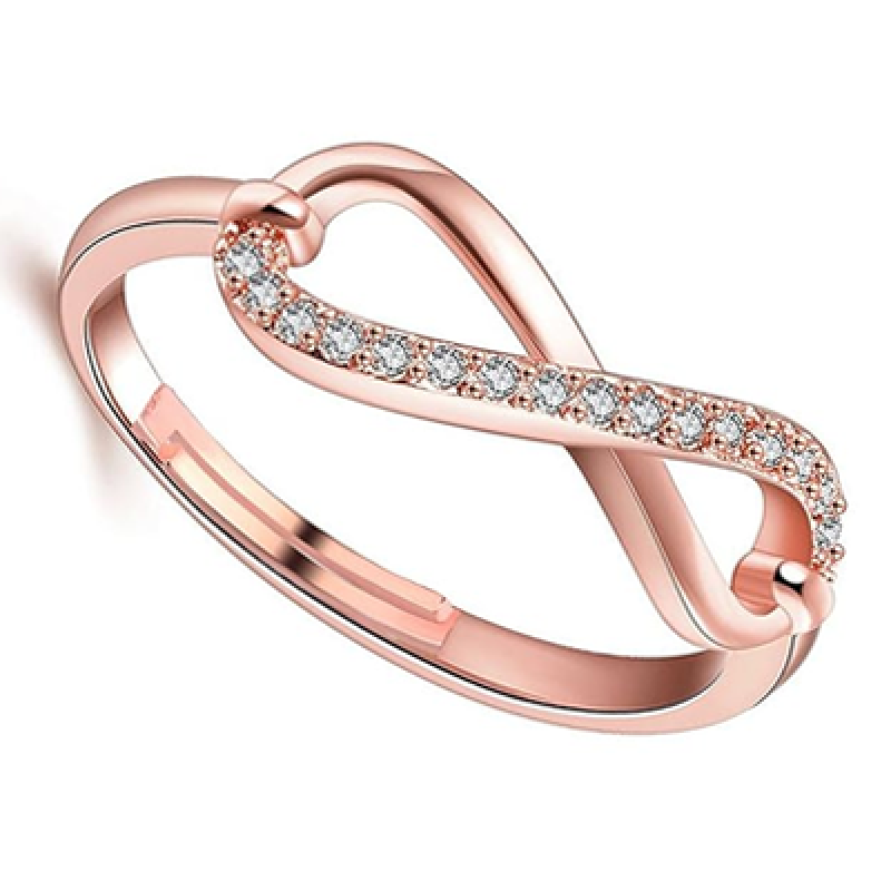 Rose Gold Plated Illuminating Adjustable Infinity Love Finger Ring